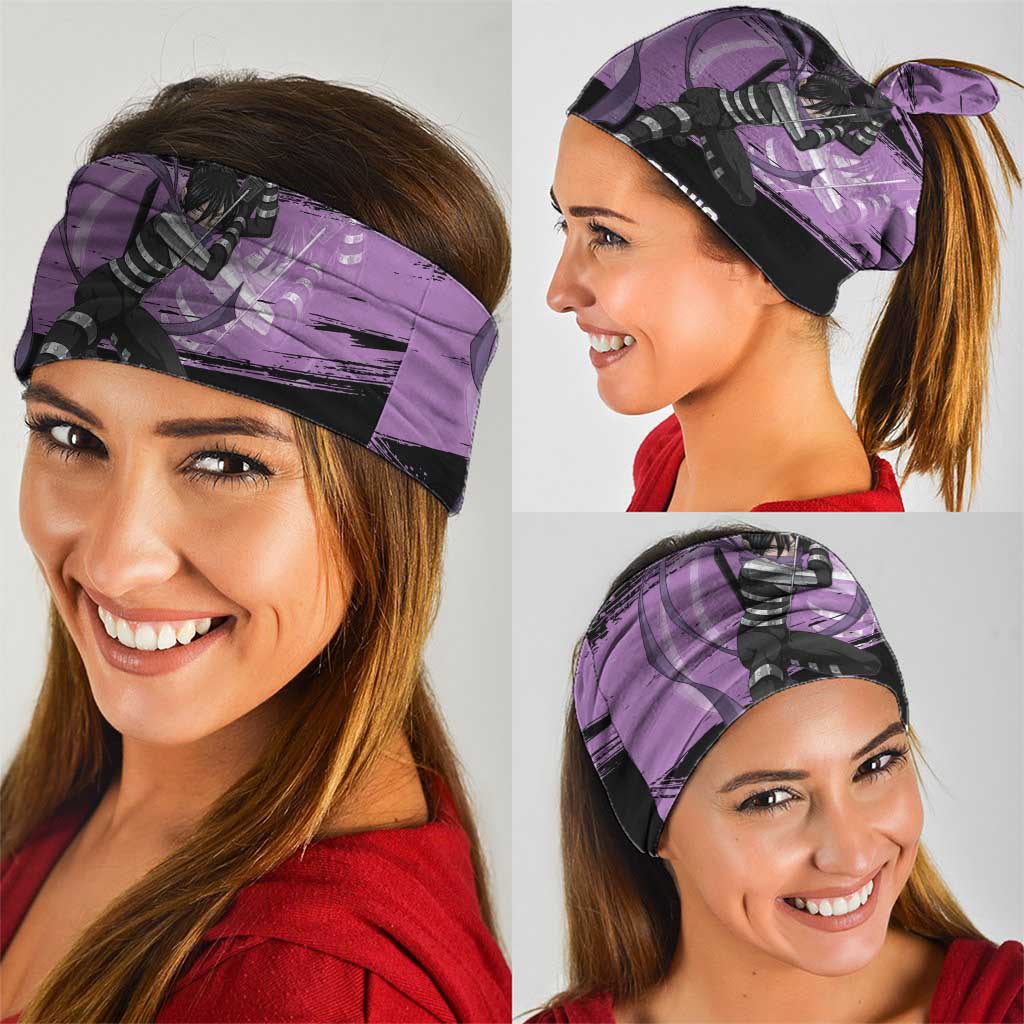 Sonic One Punch Man Anime Purple and Black Theme Neck Gaiter with Stealth Pose and High-Speed Ninja Design - The Mazicc