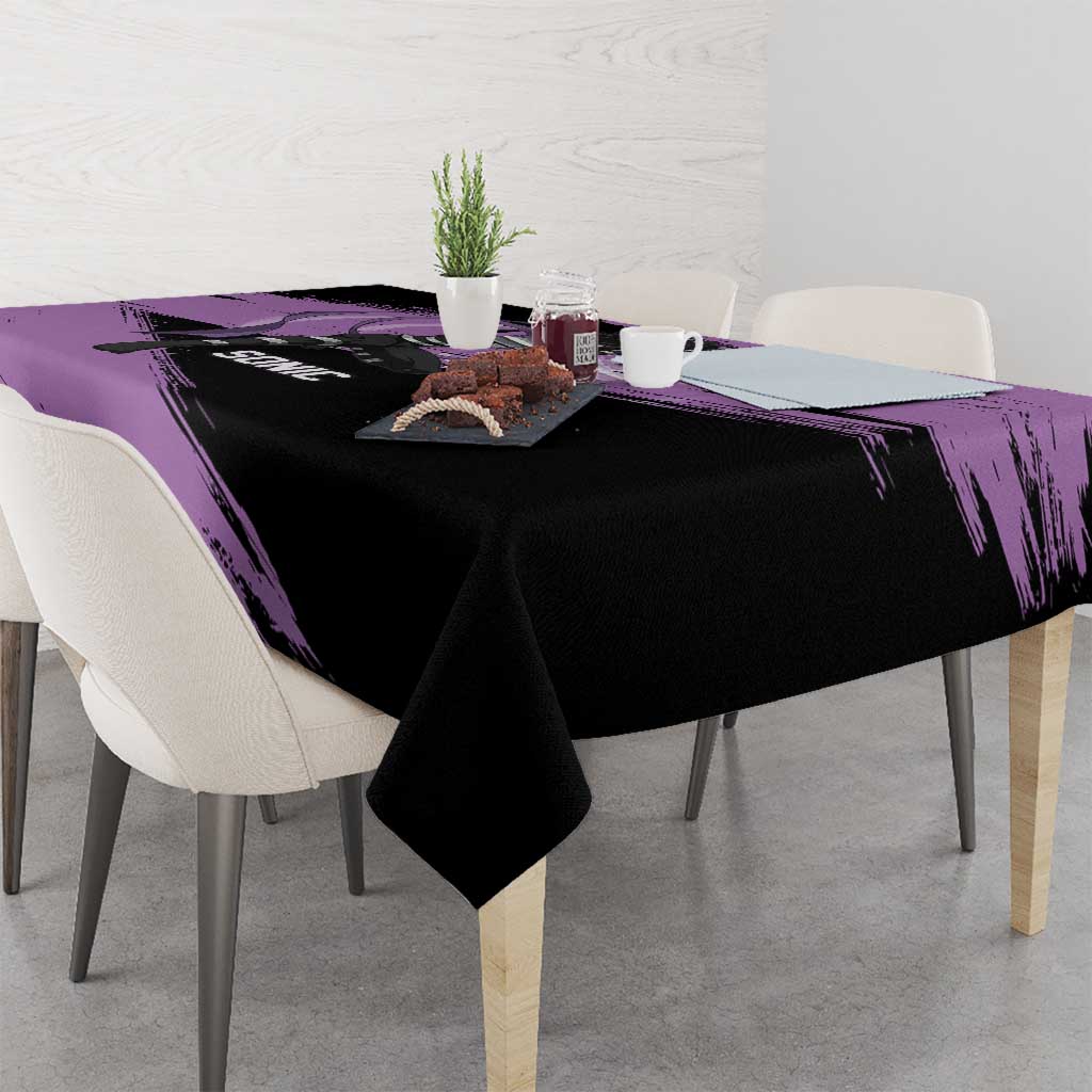 Sonic One Punch Man Anime Purple and Black Theme Tablecloth with Stealth Pose and High-Speed Ninja Design - The Mazicc