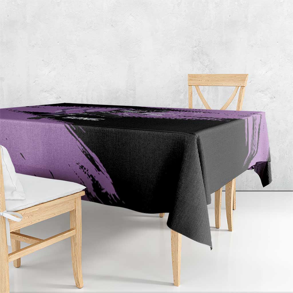 Sonic One Punch Man Anime Purple and Black Theme Tablecloth with Stealth Pose and High-Speed Ninja Design - The Mazicc