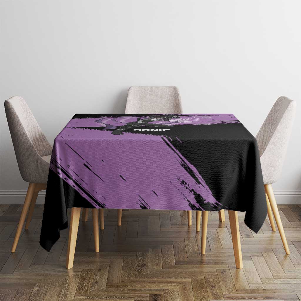 Sonic One Punch Man Anime Purple and Black Theme Tablecloth with Stealth Pose and High-Speed Ninja Design - The Mazicc