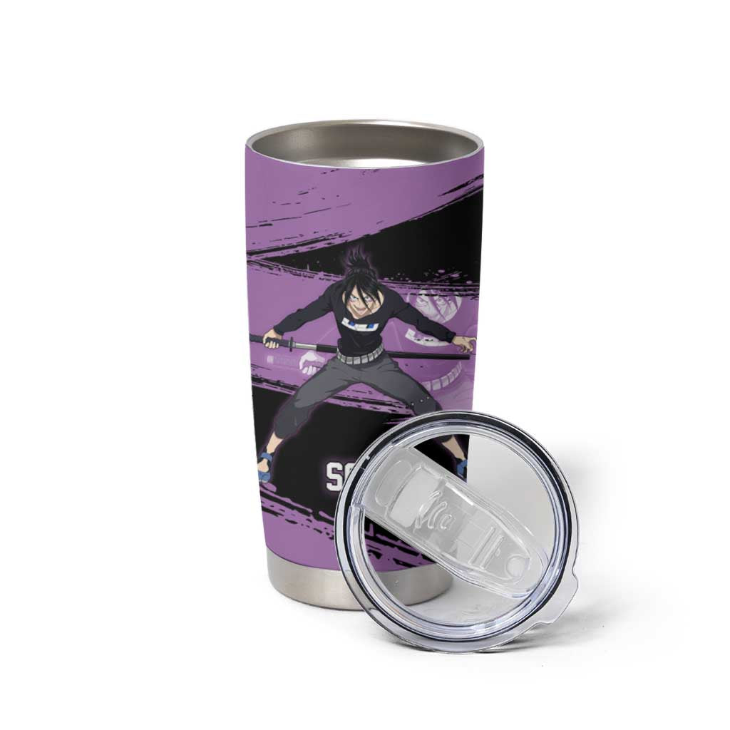 Sonic One Punch Man Anime Purple and Black Theme Tumbler Cup with Stealth Pose and High-Speed Ninja Design - The Mazicc