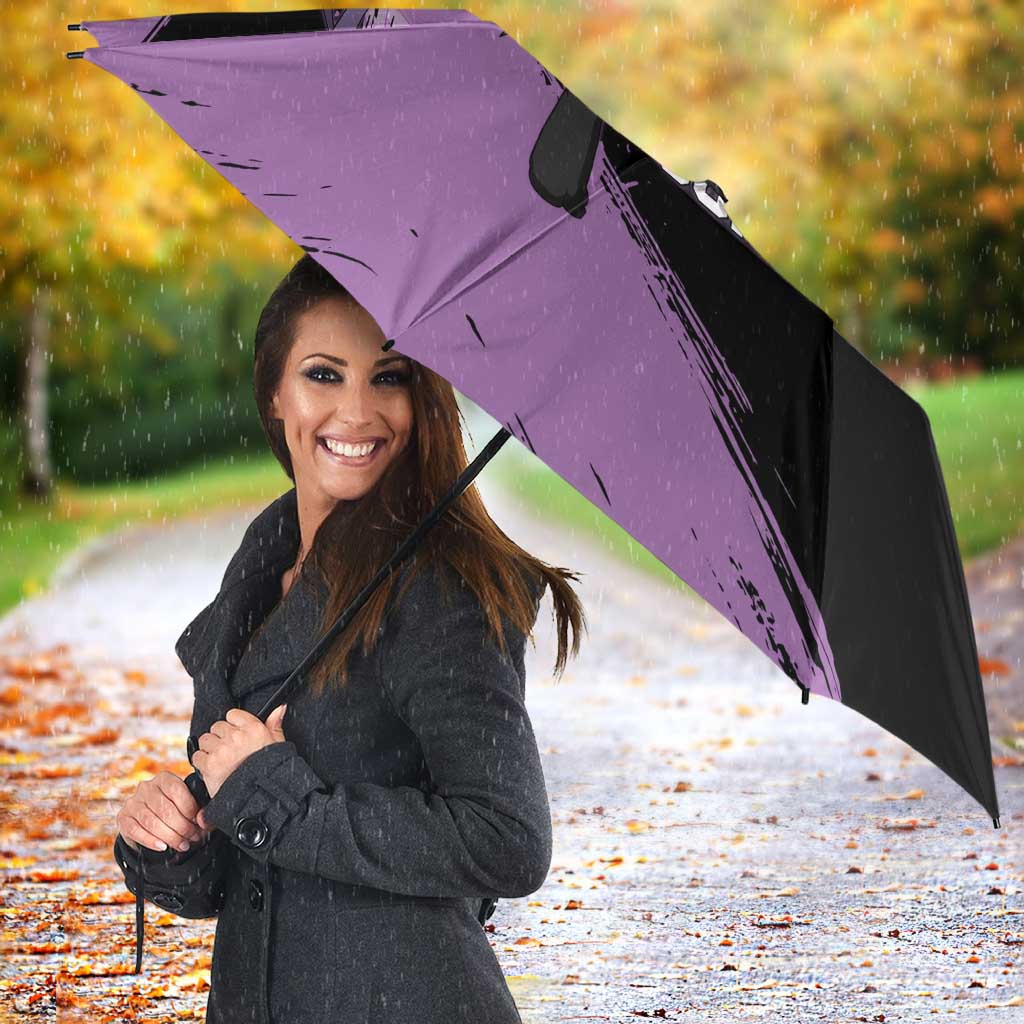 Sonic One Punch Man Anime Purple and Black Theme Umbrella with Stealth Pose and High-Speed Ninja Design - The Mazicc