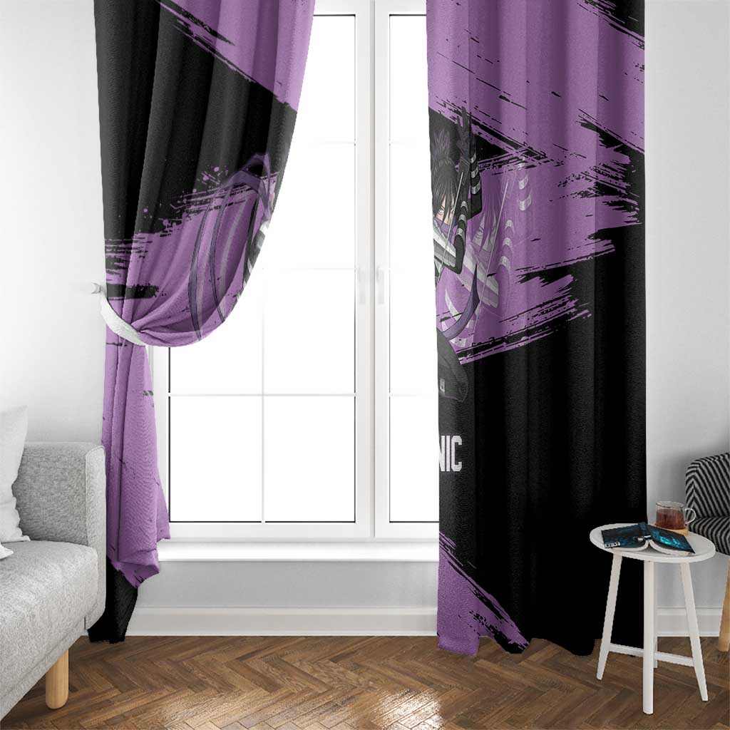 Sonic One Punch Man Anime Purple and Black Theme Window Curtain with Stealth Pose and High-Speed Ninja Design - The Mazicc