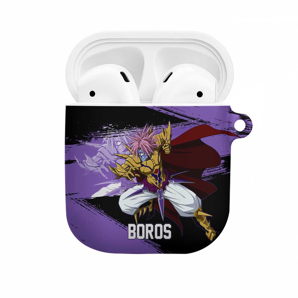 Boros One Punch Man Anime Purple and Black Theme AirPods Case with Galactic Overlord Design and Intense Battle Stance - The Mazicc