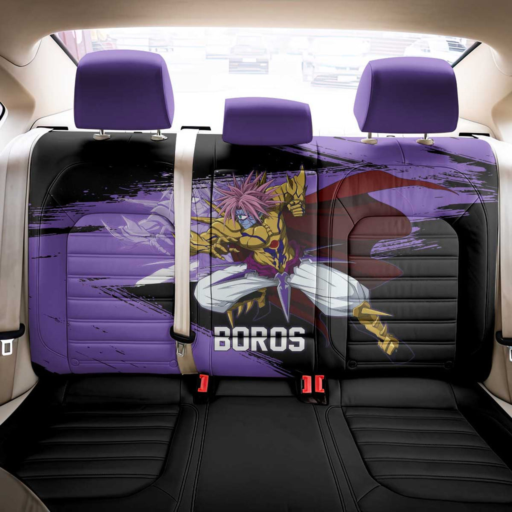 Boros One Punch Man Anime Purple and Black Theme Back Car Seat Cover with Galactic Overlord Design and Intense Battle Stance - The Mazicc