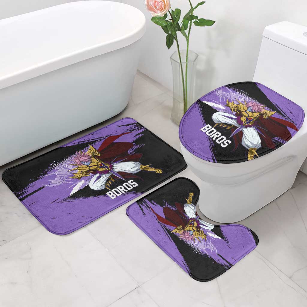 Boros One Punch Man Anime Purple and Black Theme Bathroom Set with Galactic Overlord Design and Intense Battle Stance - The Mazicc