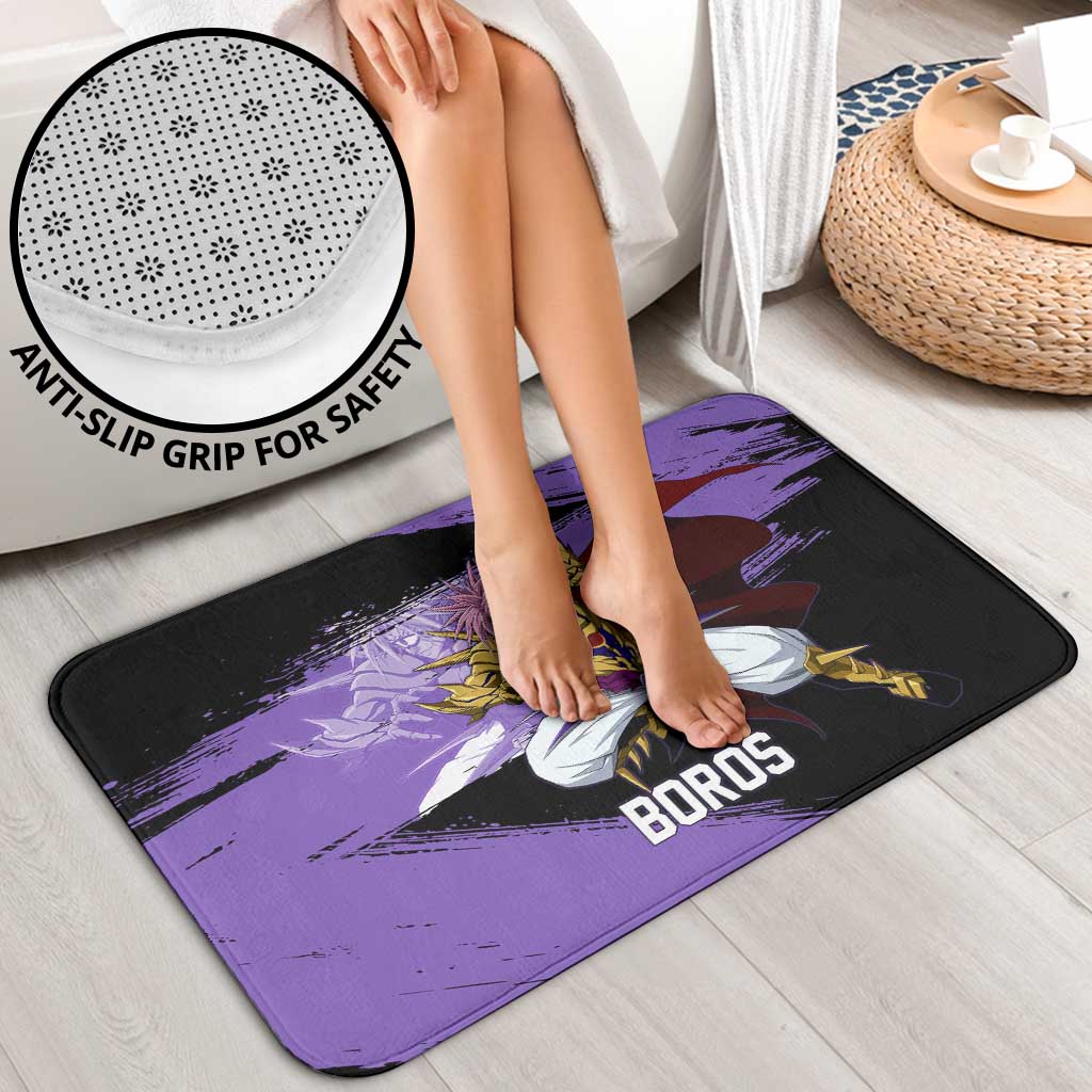 Boros One Punch Man Anime Purple and Black Theme Bathroom Set with Galactic Overlord Design and Intense Battle Stance - The Mazicc