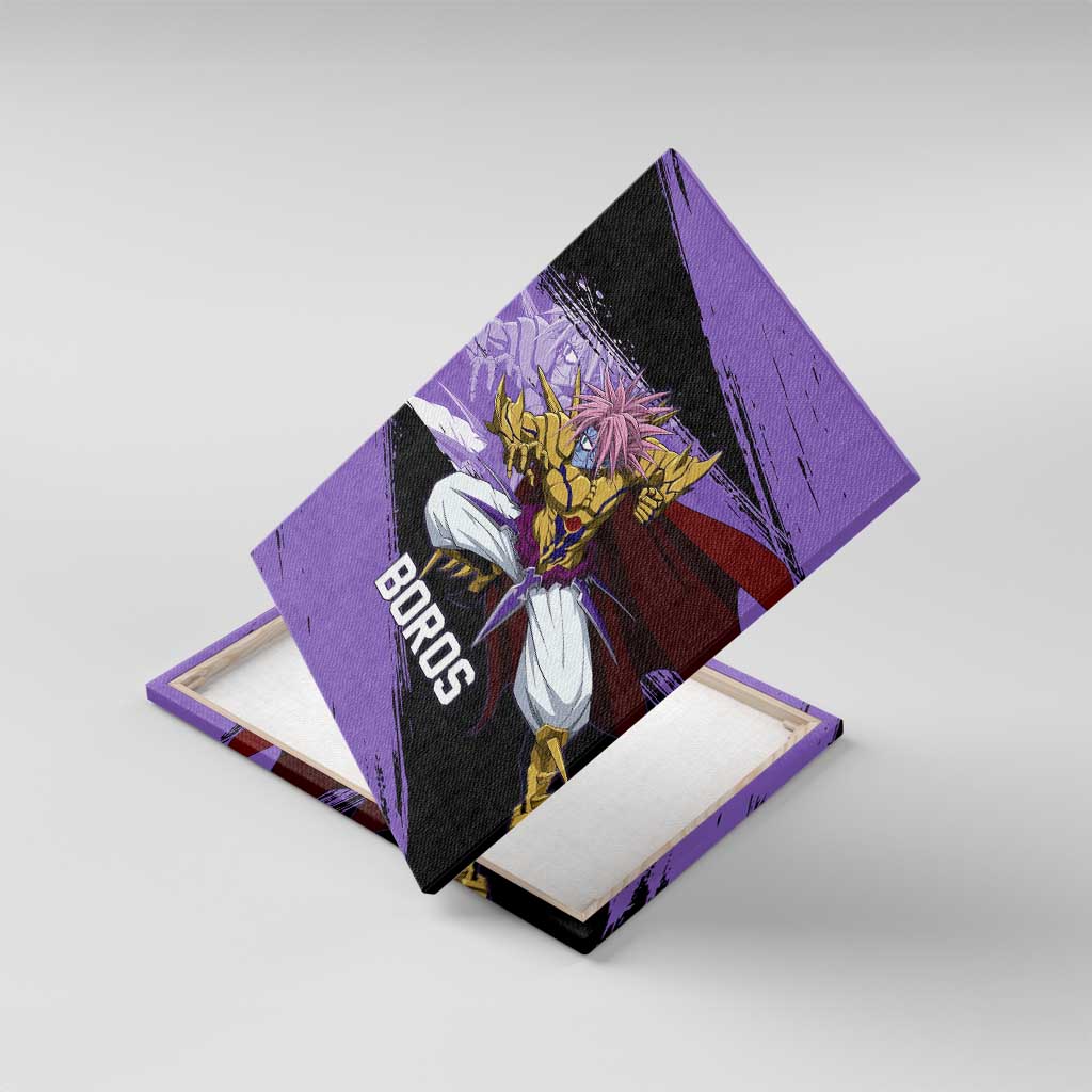 Boros One Punch Man Anime Purple and Black Theme Canvas Wall Art with Galactic Overlord Design and Intense Battle Stance - The Mazicc