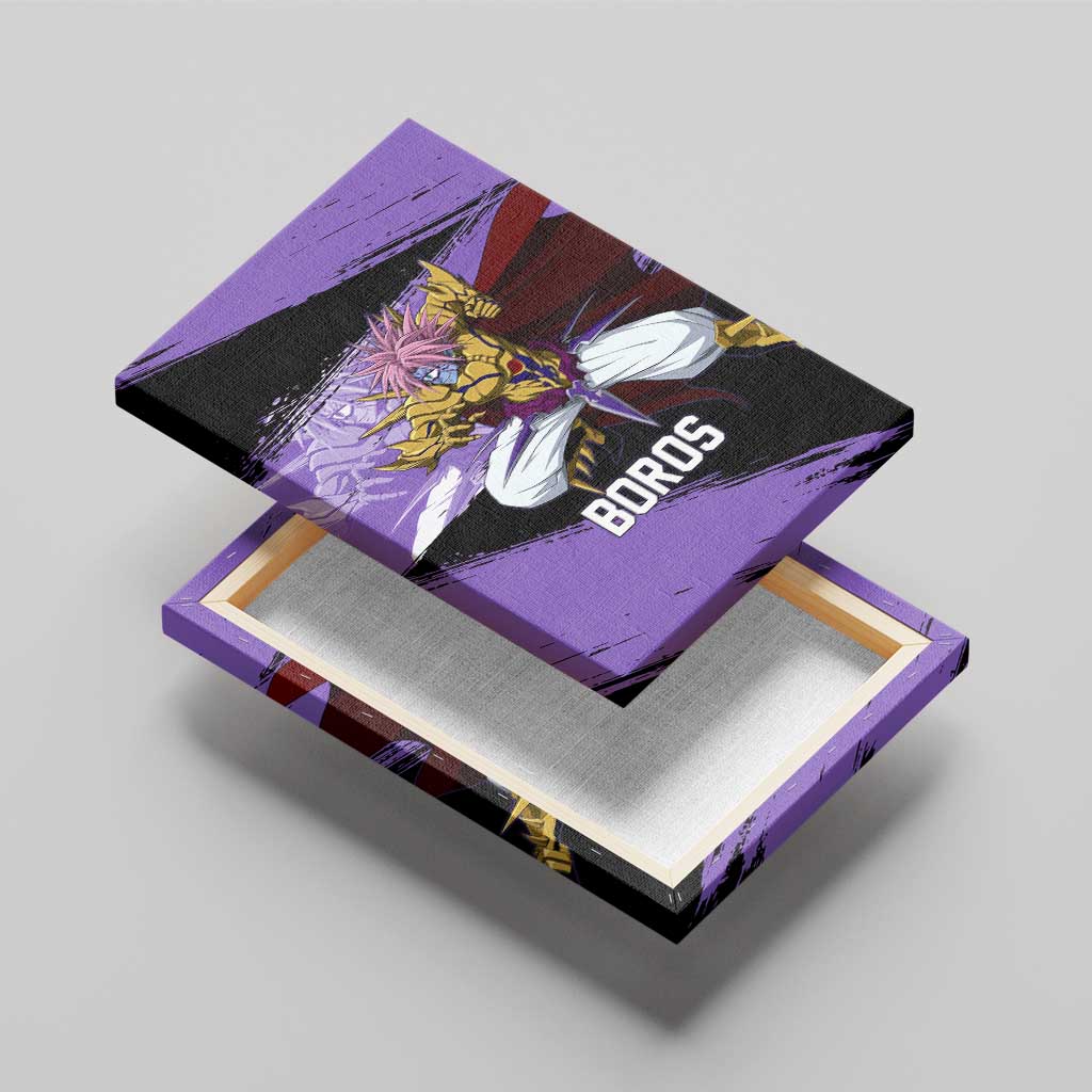 Boros One Punch Man Anime Purple and Black Theme Canvas Wall Art with Galactic Overlord Design and Intense Battle Stance - The Mazicc