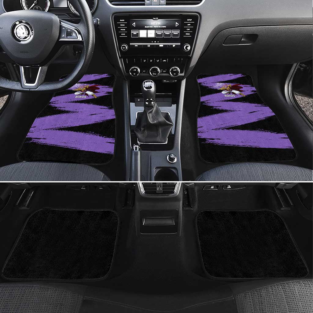Boros One Punch Man Anime Purple and Black Theme Car Mats with Galactic Overlord Design and Intense Battle Stance - The Mazicc