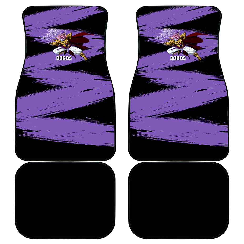 Boros One Punch Man Anime Purple and Black Theme Car Mats with Galactic Overlord Design and Intense Battle Stance - The Mazicc