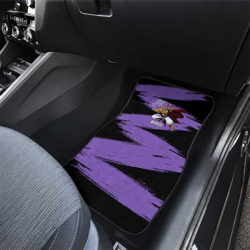 Boros One Punch Man Anime Purple and Black Theme Car Mats with Galactic Overlord Design and Intense Battle Stance - The Mazicc