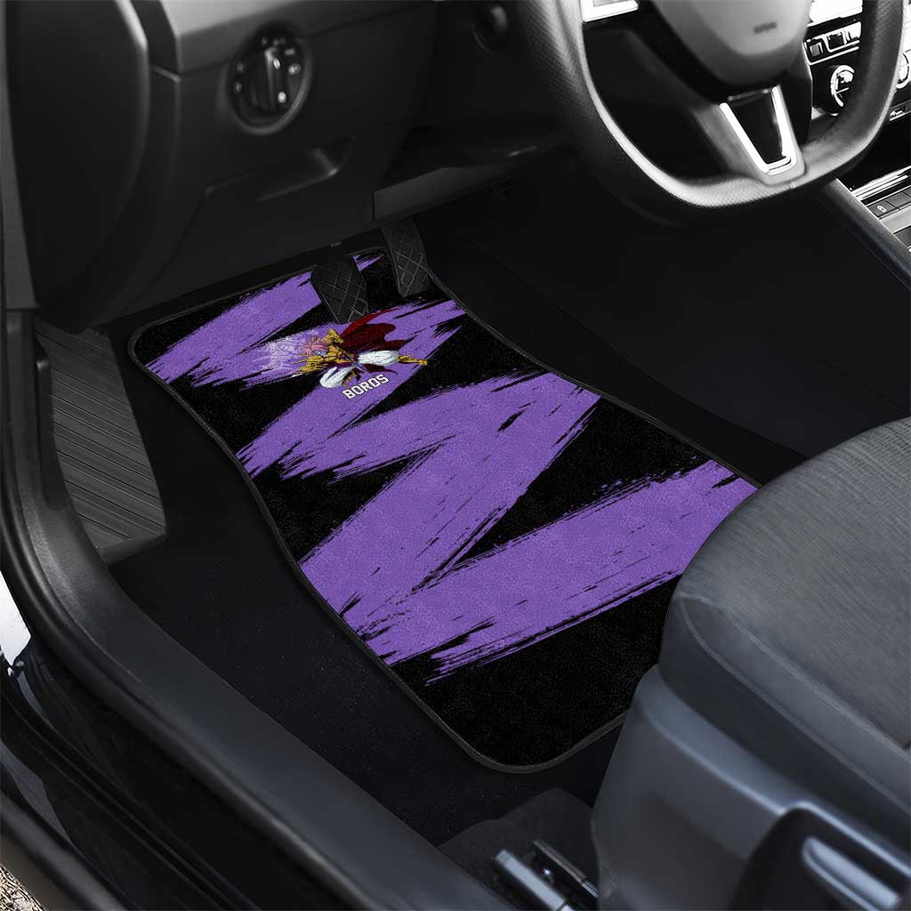 Boros One Punch Man Anime Purple and Black Theme Car Mats with Galactic Overlord Design and Intense Battle Stance - The Mazicc