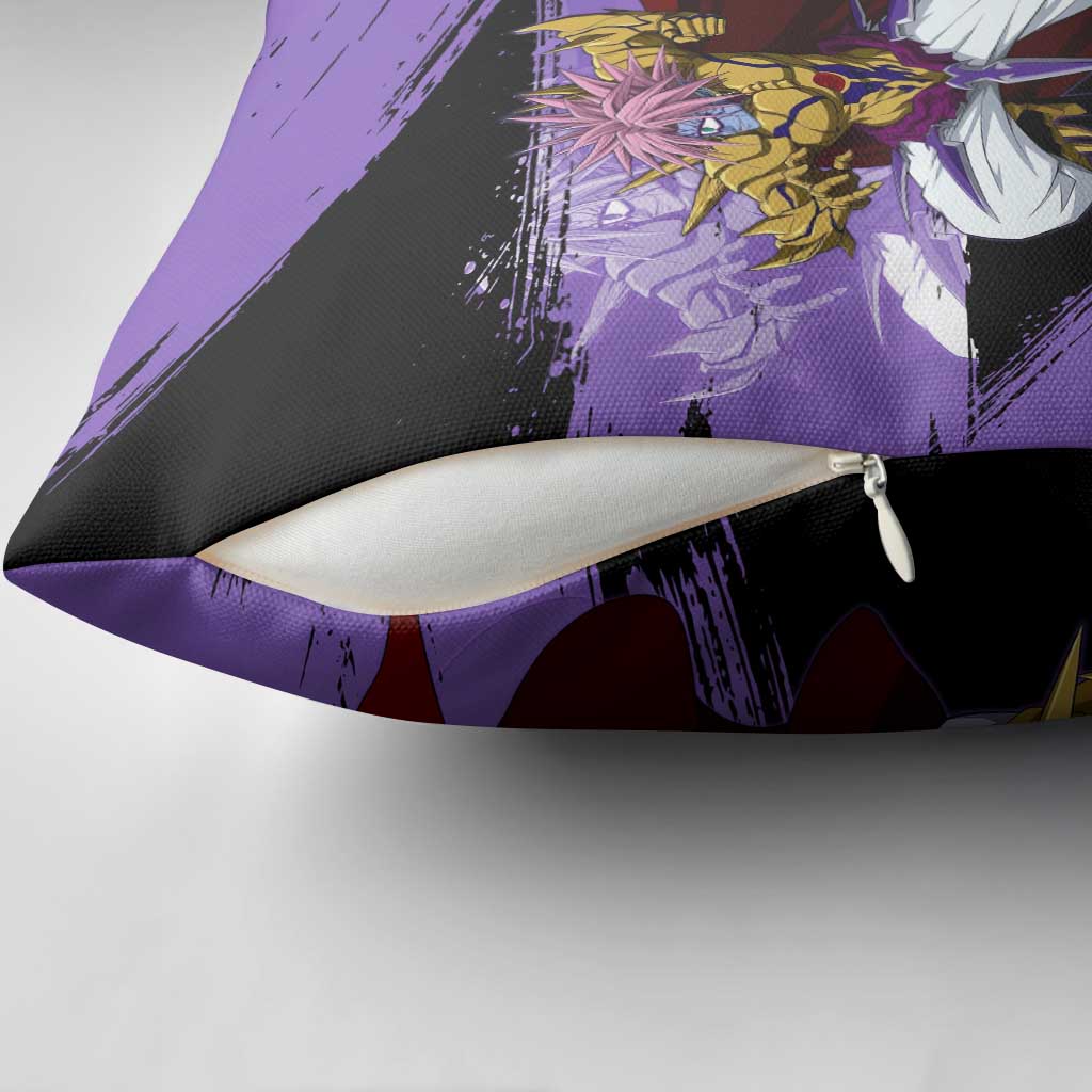 Boros One Punch Man Anime Purple and Black Theme Pillow Cover with Galactic Overlord Design and Intense Battle Stance - The Mazicc
