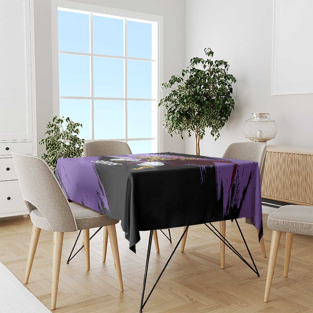 Boros One Punch Man Anime Purple and Black Theme Tablecloth with Galactic Overlord Design and Intense Battle Stance - The Mazicc