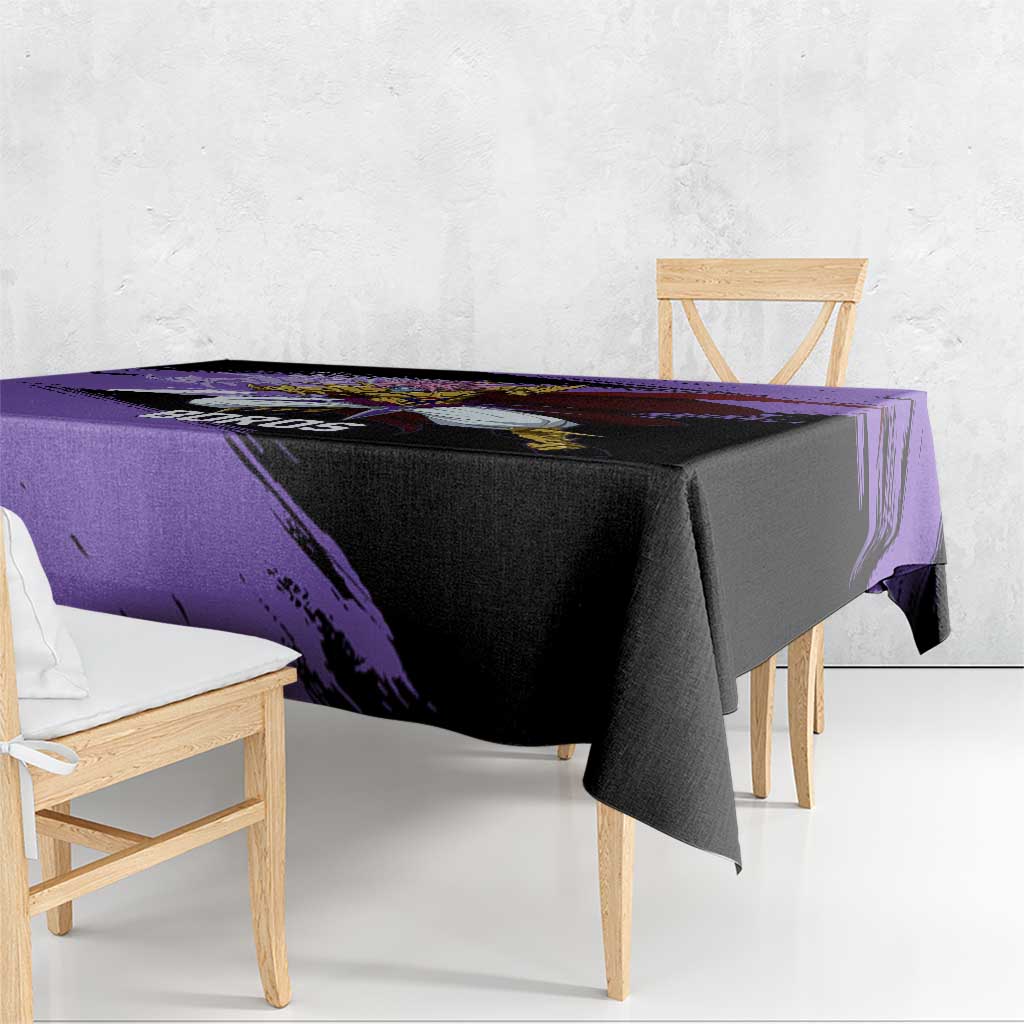 Boros One Punch Man Anime Purple and Black Theme Tablecloth with Galactic Overlord Design and Intense Battle Stance - The Mazicc