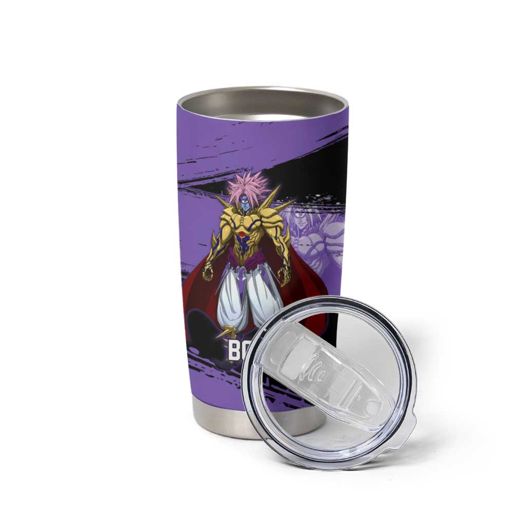 Boros One Punch Man Anime Purple and Black Theme Tumbler Cup with Galactic Overlord Design and Intense Battle Stance - The Mazicc
