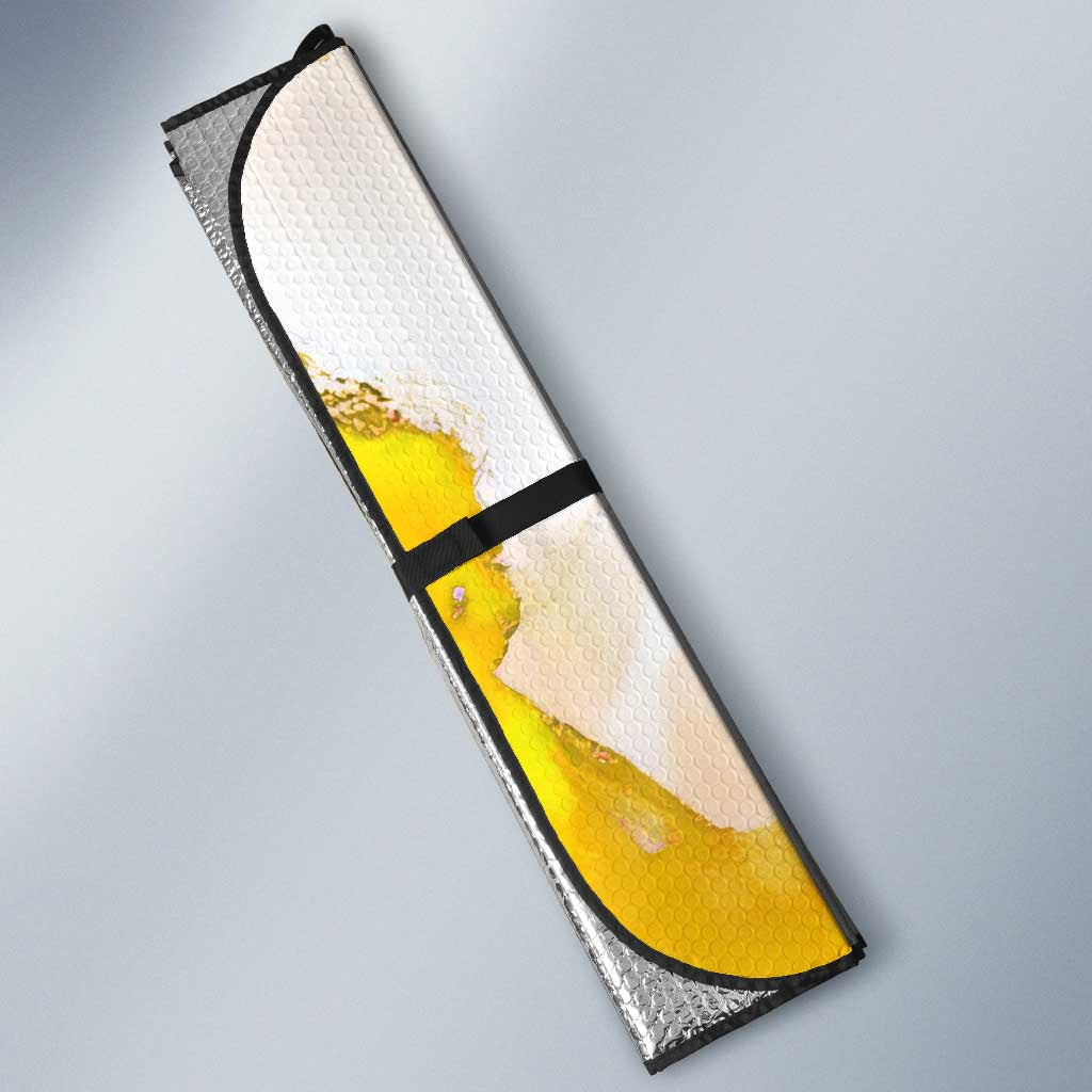 Usopp One Piece Yellow and White Theme Auto Sun Shade with Sniper Pose and Sogeking Mask Design - The Mazicc