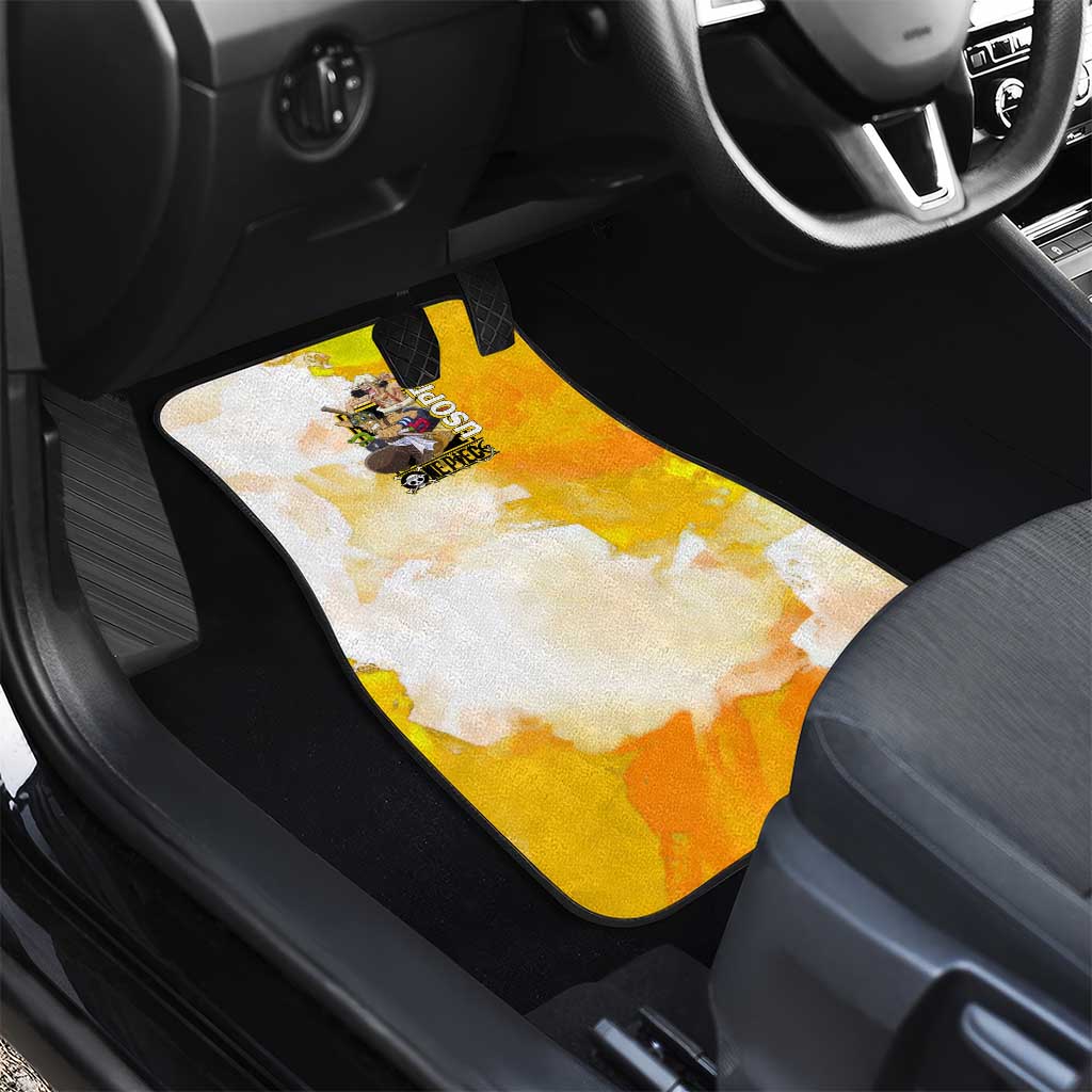 Usopp One Piece Yellow and White Theme Car Mats with Sniper Pose and Sogeking Mask Design - The Mazicc
