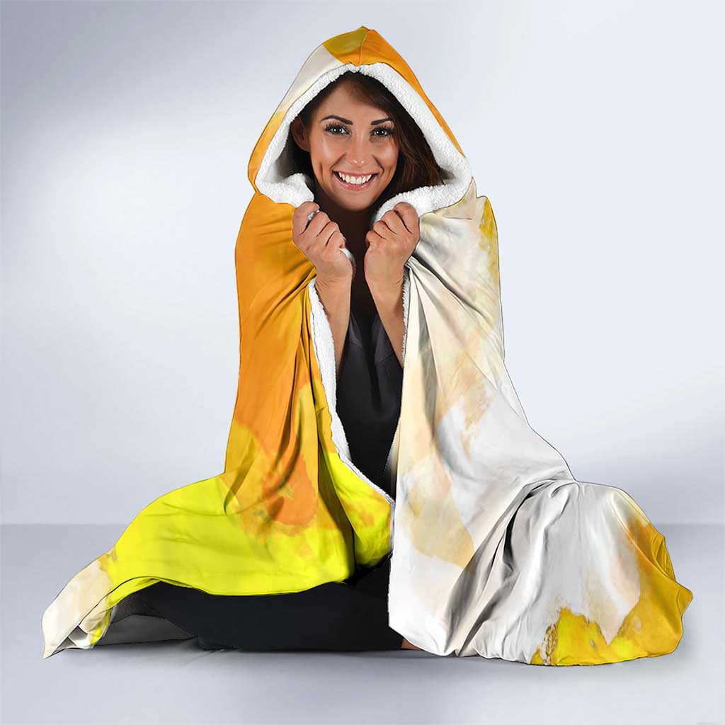 Usopp One Piece Yellow and White Theme Hooded Blanket with Sniper Pose and Sogeking Mask Design - The Mazicc