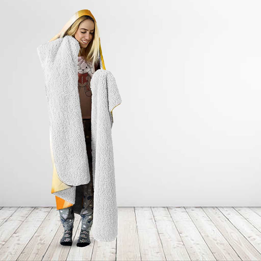 Usopp One Piece Yellow and White Theme Hooded Blanket with Sniper Pose and Sogeking Mask Design - The Mazicc