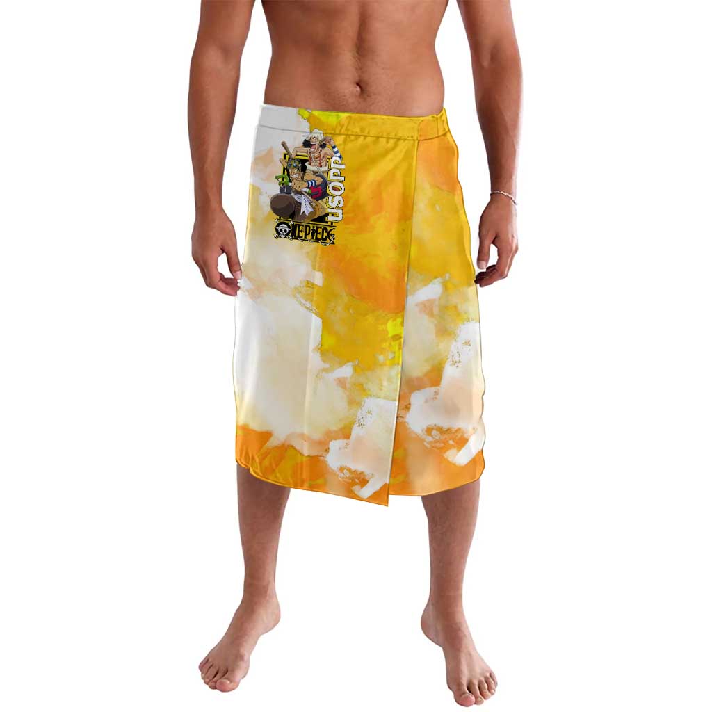Usopp One Piece Yellow and White Theme Lavalava with Sniper Pose and Sogeking Mask Design - The Mazicc