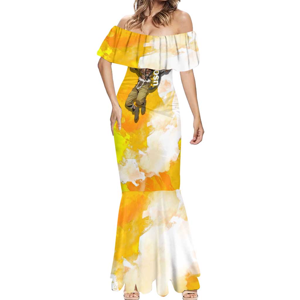 Usopp One Piece Yellow and White Theme Mermaid Dress with Sniper Pose and Sogeking Mask Design - The Mazicc