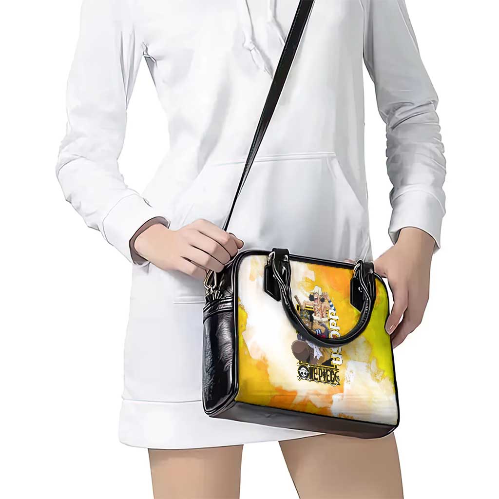 Usopp One Piece Yellow and White Theme Shoulder Handbag with Sniper Pose and Sogeking Mask Design - The Mazicc