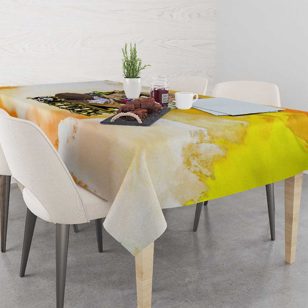 Usopp One Piece Yellow and White Theme Tablecloth with Sniper Pose and Sogeking Mask Design - The Mazicc