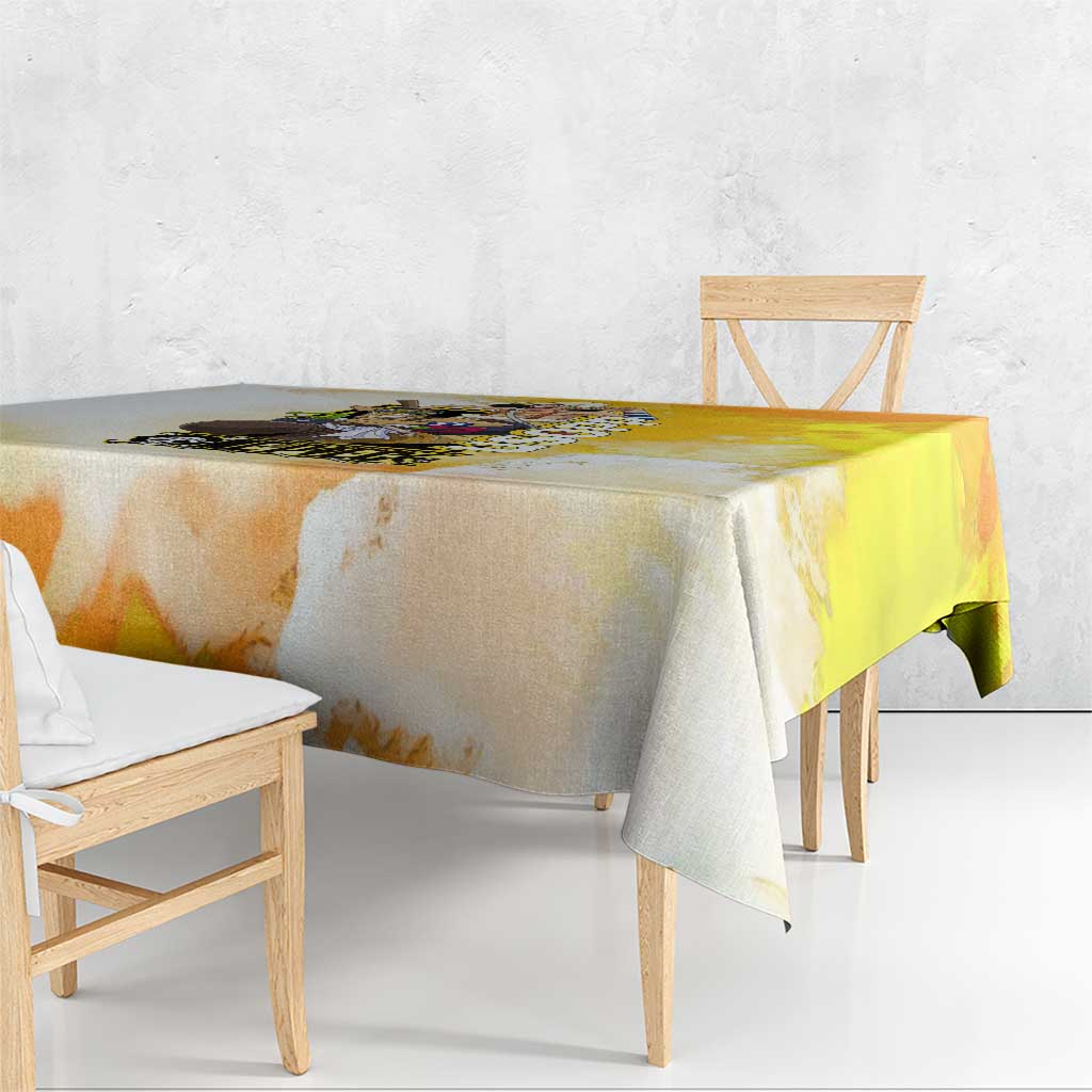 Usopp One Piece Yellow and White Theme Tablecloth with Sniper Pose and Sogeking Mask Design - The Mazicc