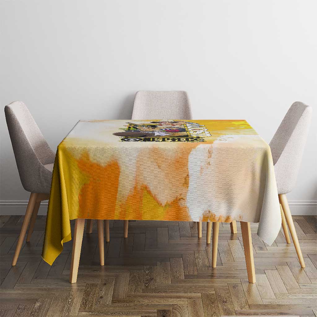 Usopp One Piece Yellow and White Theme Tablecloth with Sniper Pose and Sogeking Mask Design - The Mazicc