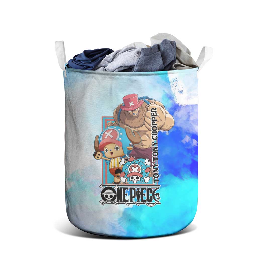 Tony Tony Chopper One Piece Blue Theme Laundry Basket with Cute Reindeer Design and Transformation Forms - The Mazicc