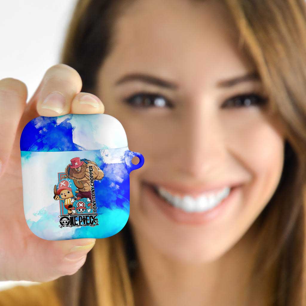 Tony Tony Chopper One Piece Blue Theme AirPods Case with Cute Reindeer Design and Transformation Forms - The Mazicc