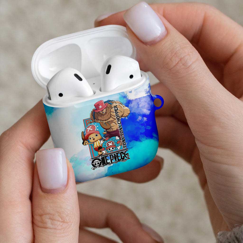 Tony Tony Chopper One Piece Blue Theme AirPods Case with Cute Reindeer Design and Transformation Forms - The Mazicc