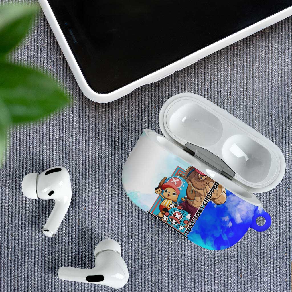 Tony Tony Chopper One Piece Blue Theme AirPods Case with Cute Reindeer Design and Transformation Forms - The Mazicc