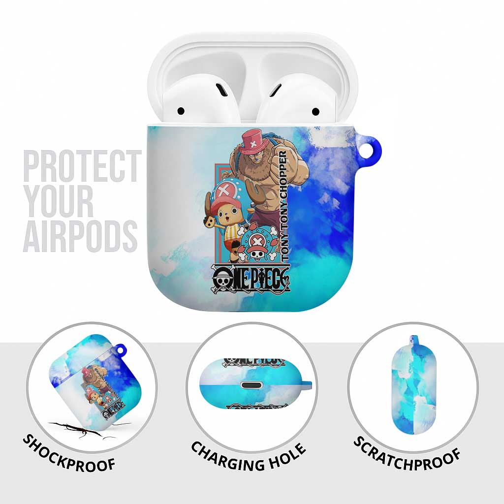 Tony Tony Chopper One Piece Blue Theme AirPods Case with Cute Reindeer Design and Transformation Forms - The Mazicc