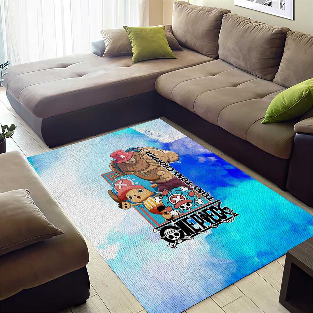 Tony Tony Chopper One Piece Blue Theme Area Rug with Cute Reindeer Design and Transformation Forms - The Mazicc