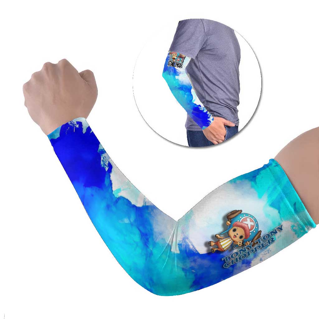 Tony Tony Chopper One Piece Blue Theme Arm Sleeves with Cute Reindeer Design and Transformation Forms - The Mazicc