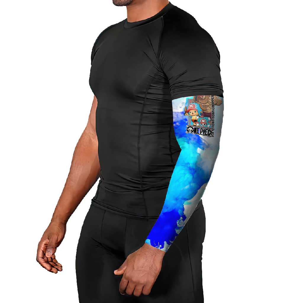 Tony Tony Chopper One Piece Blue Theme Arm Sleeves with Cute Reindeer Design and Transformation Forms - The Mazicc