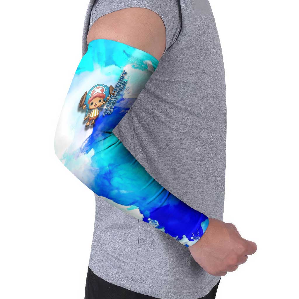 Tony Tony Chopper One Piece Blue Theme Arm Sleeves with Cute Reindeer Design and Transformation Forms - The Mazicc
