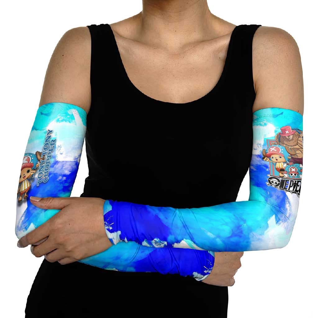 Tony Tony Chopper One Piece Blue Theme Arm Sleeves with Cute Reindeer Design and Transformation Forms - The Mazicc