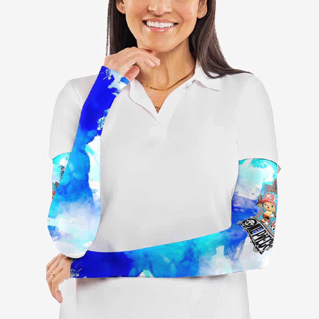 Tony Tony Chopper One Piece Blue Theme Arm Sleeves with Cute Reindeer Design and Transformation Forms - The Mazicc