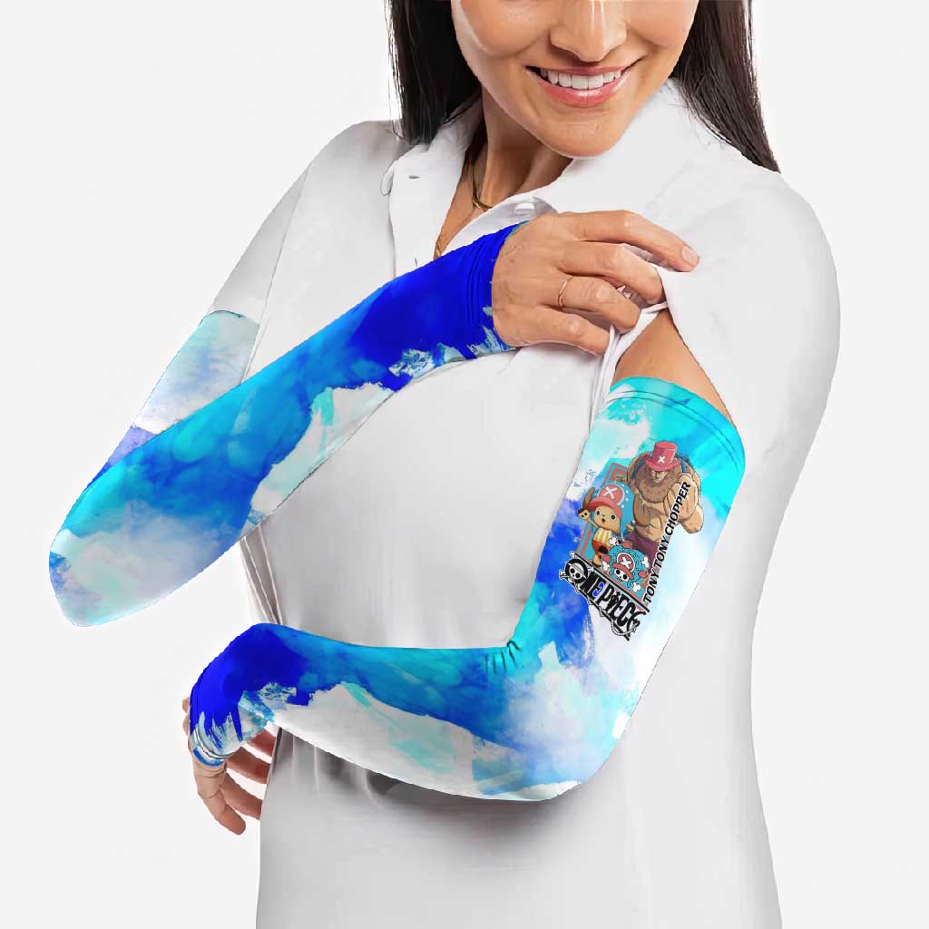 Tony Tony Chopper One Piece Blue Theme Arm Sleeves with Cute Reindeer Design and Transformation Forms - The Mazicc