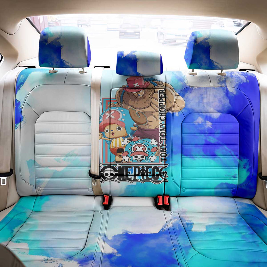 Tony Tony Chopper One Piece Blue Theme Back Car Seat Cover with Cute Reindeer Design and Transformation Forms - The Mazicc