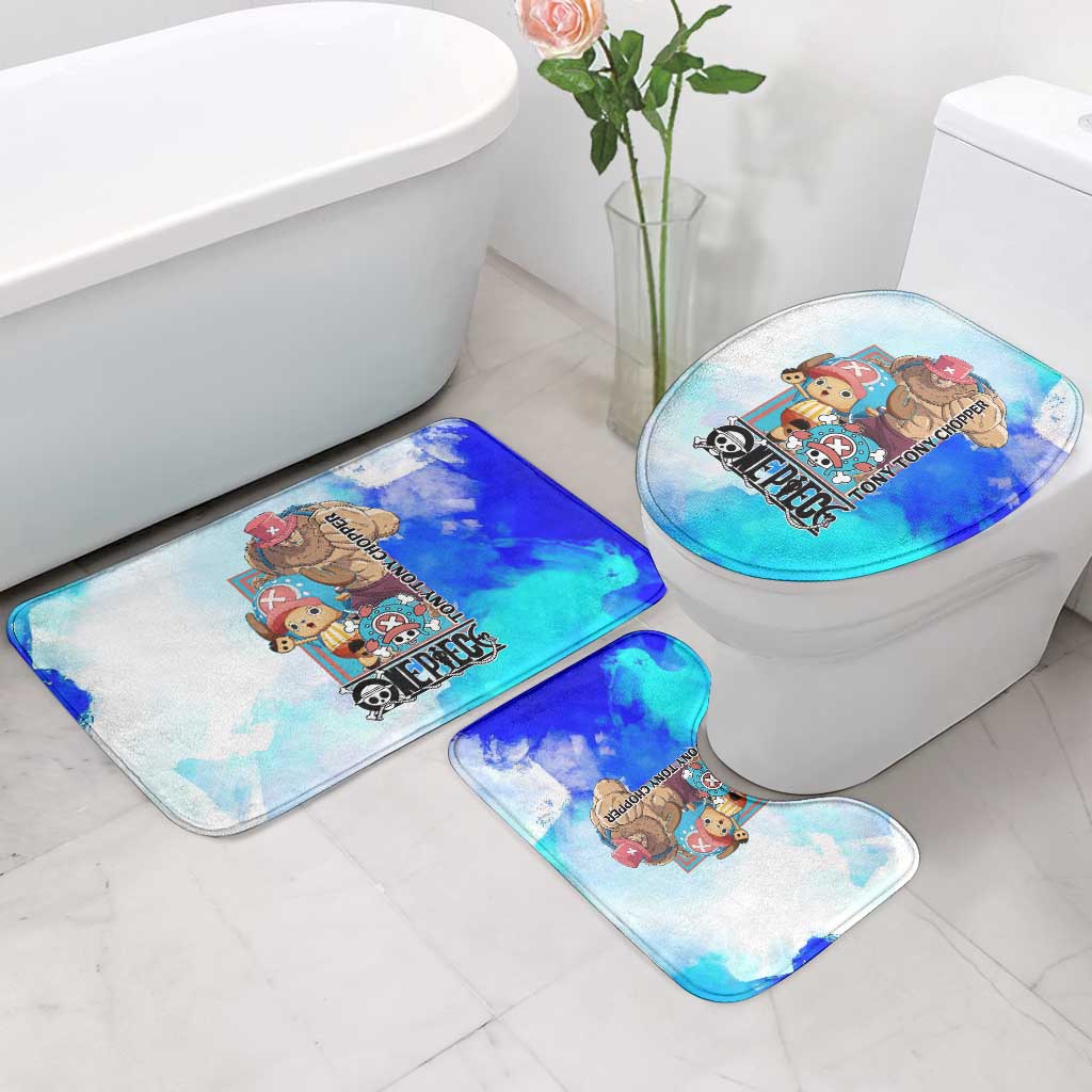Tony Tony Chopper One Piece Blue Theme Bathroom Set with Cute Reindeer Design and Transformation Forms - The Mazicc