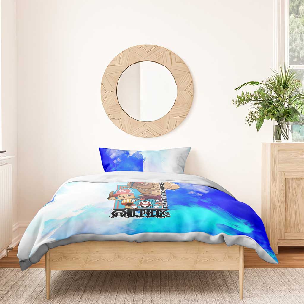 Tony Tony Chopper One Piece Blue Theme Bedding Set with Cute Reindeer Design and Transformation Forms - The Mazicc