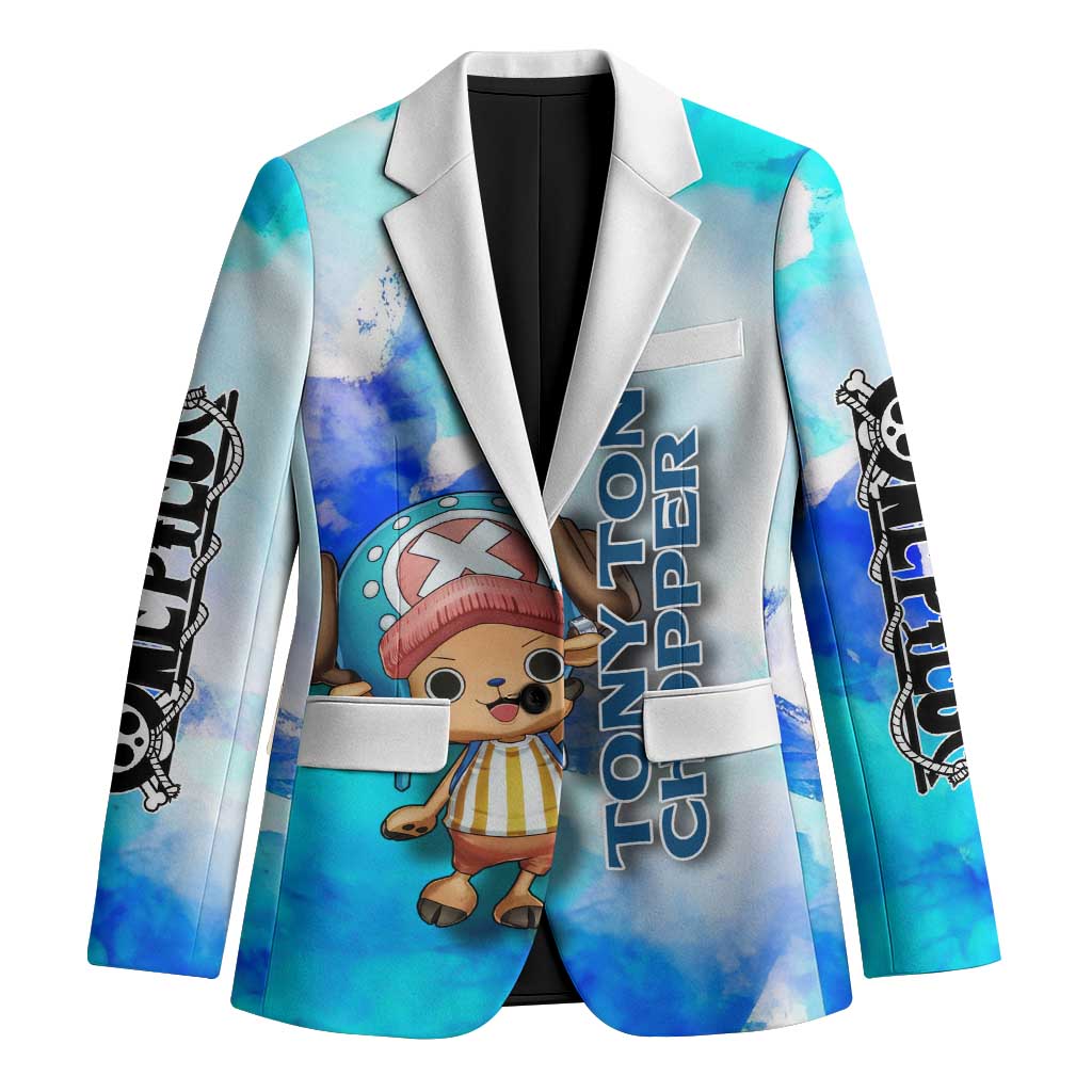 Tony Tony Chopper One Piece Blue Theme Blazer with Cute Reindeer Design and Transformation Forms - The Mazicc