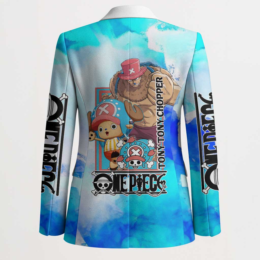 Tony Tony Chopper One Piece Blue Theme Blazer with Cute Reindeer Design and Transformation Forms - The Mazicc