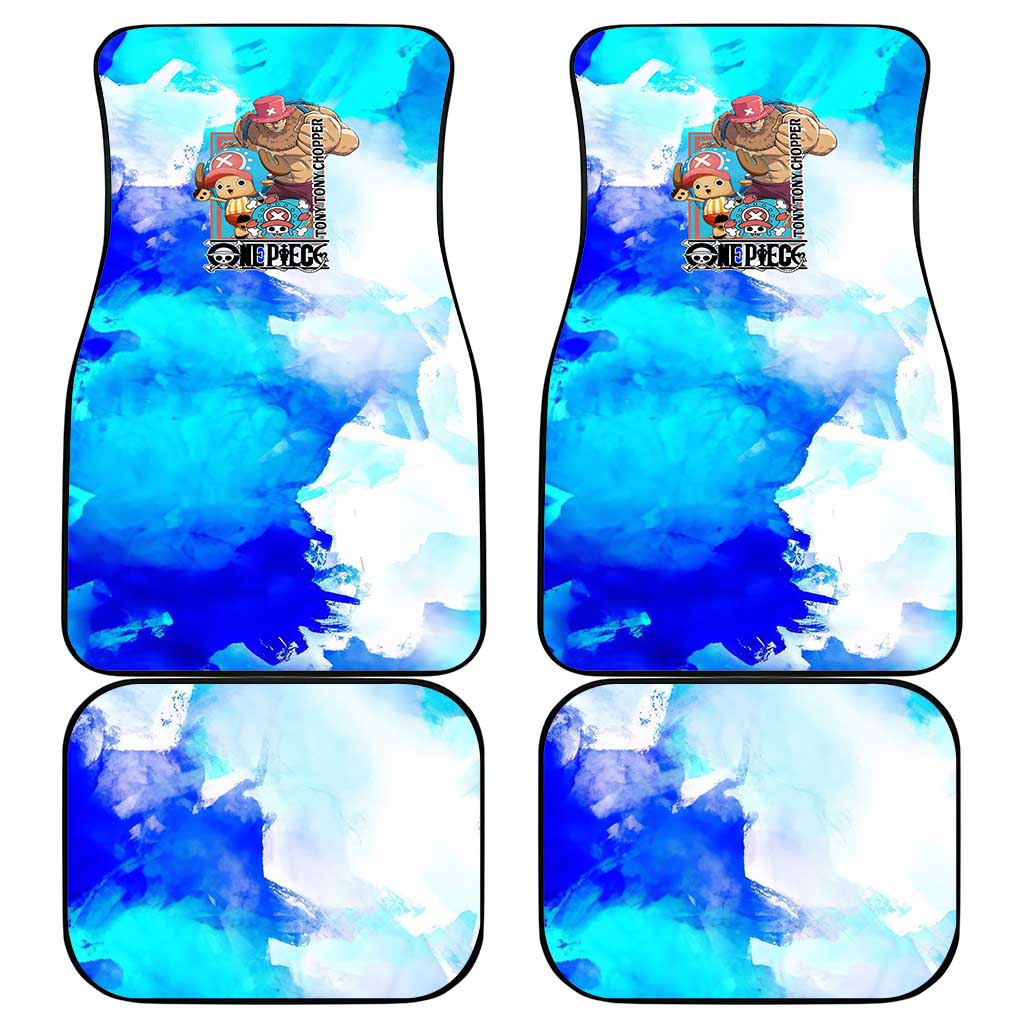 Tony Tony Chopper One Piece Blue Theme Car Mats with Cute Reindeer Design and Transformation Forms - The Mazicc