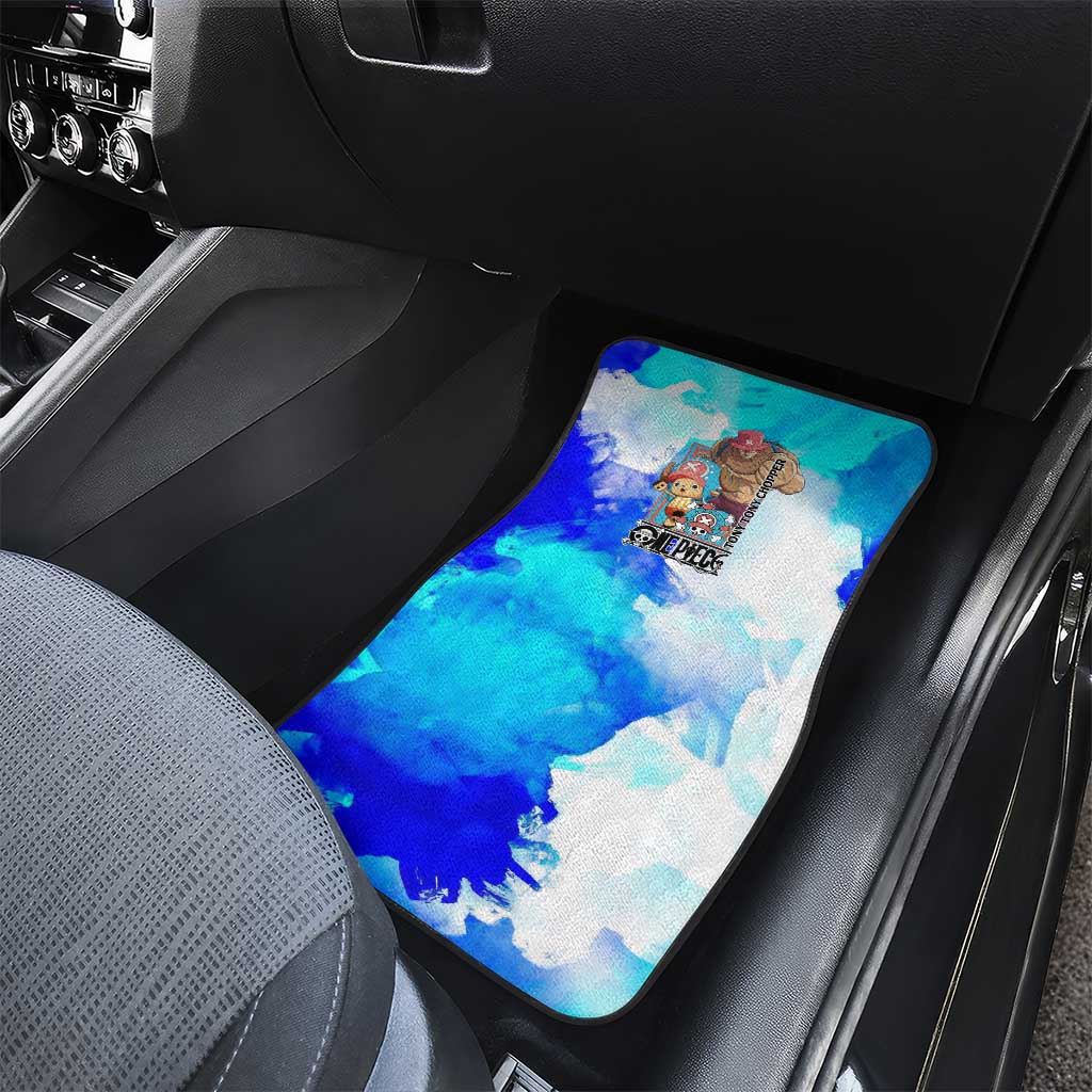 Tony Tony Chopper One Piece Blue Theme Car Mats with Cute Reindeer Design and Transformation Forms - The Mazicc